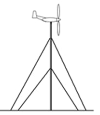 Mast 6m til Vindturbin (401w->600w) Ø60x2,5